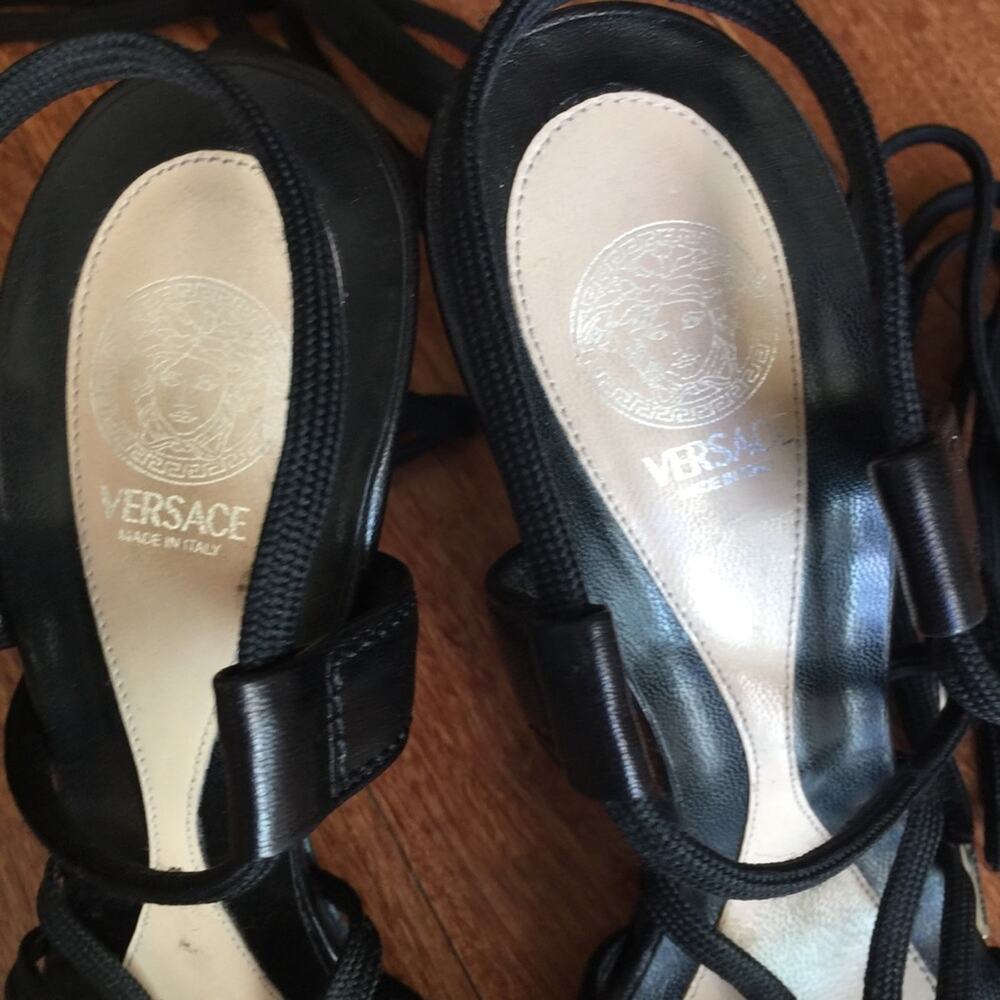 VERSACE Lace Up Heels EU 39.5 - fits 8 & 8.5 - Picture 4 of 8
